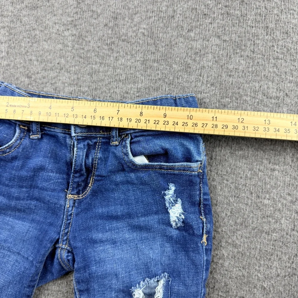 Children's Place Skimmer Pant Court Distressed Denim Shorts Kids‎ 6X/7 Blue